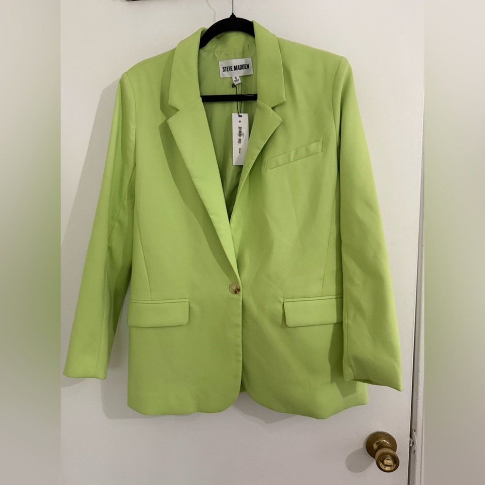 💚Steve Madden Neon Lime Tailored Women's Blazer